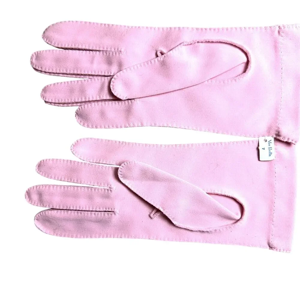 Unworn Vintage Pink Van Raalte Dress Gloves Size 7 Carrie Bradshaw SATC Style